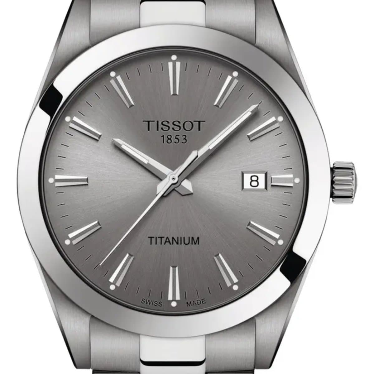 Relógio Tissot Gentleman Titânio Quartz Cinza Prata para Mergulho