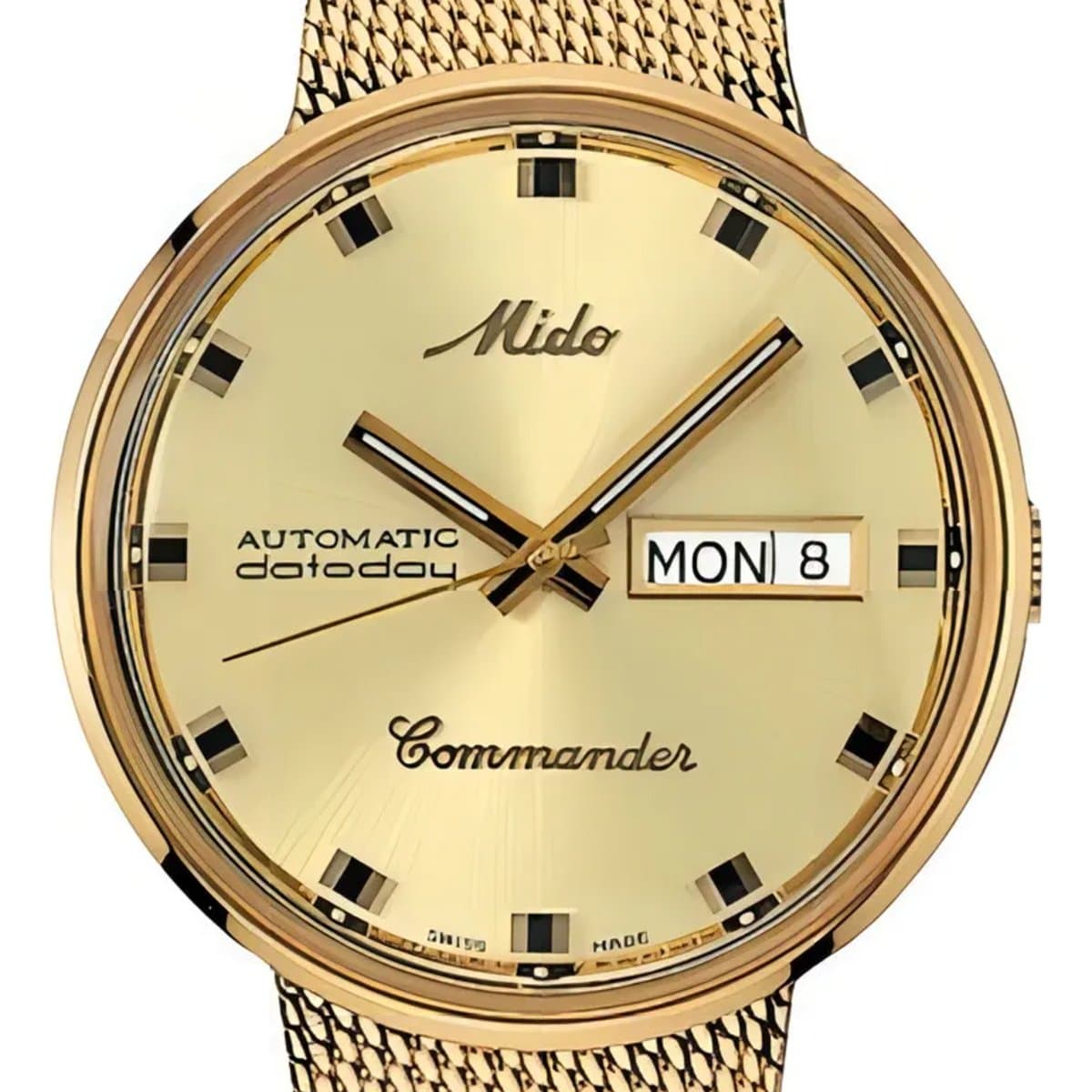 Relógio Mido Commander Automático Dourado Masculino de Aço Inoxidável