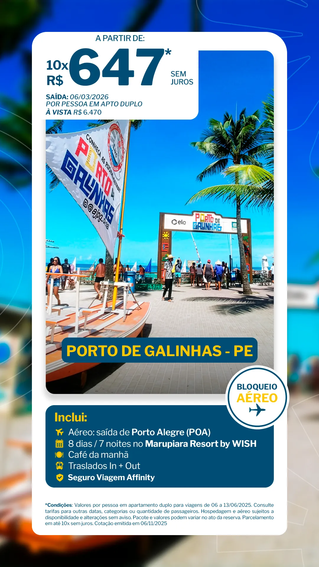 Porto de Galinhas - 7 noites - Marupiara Resort by Wish - POA