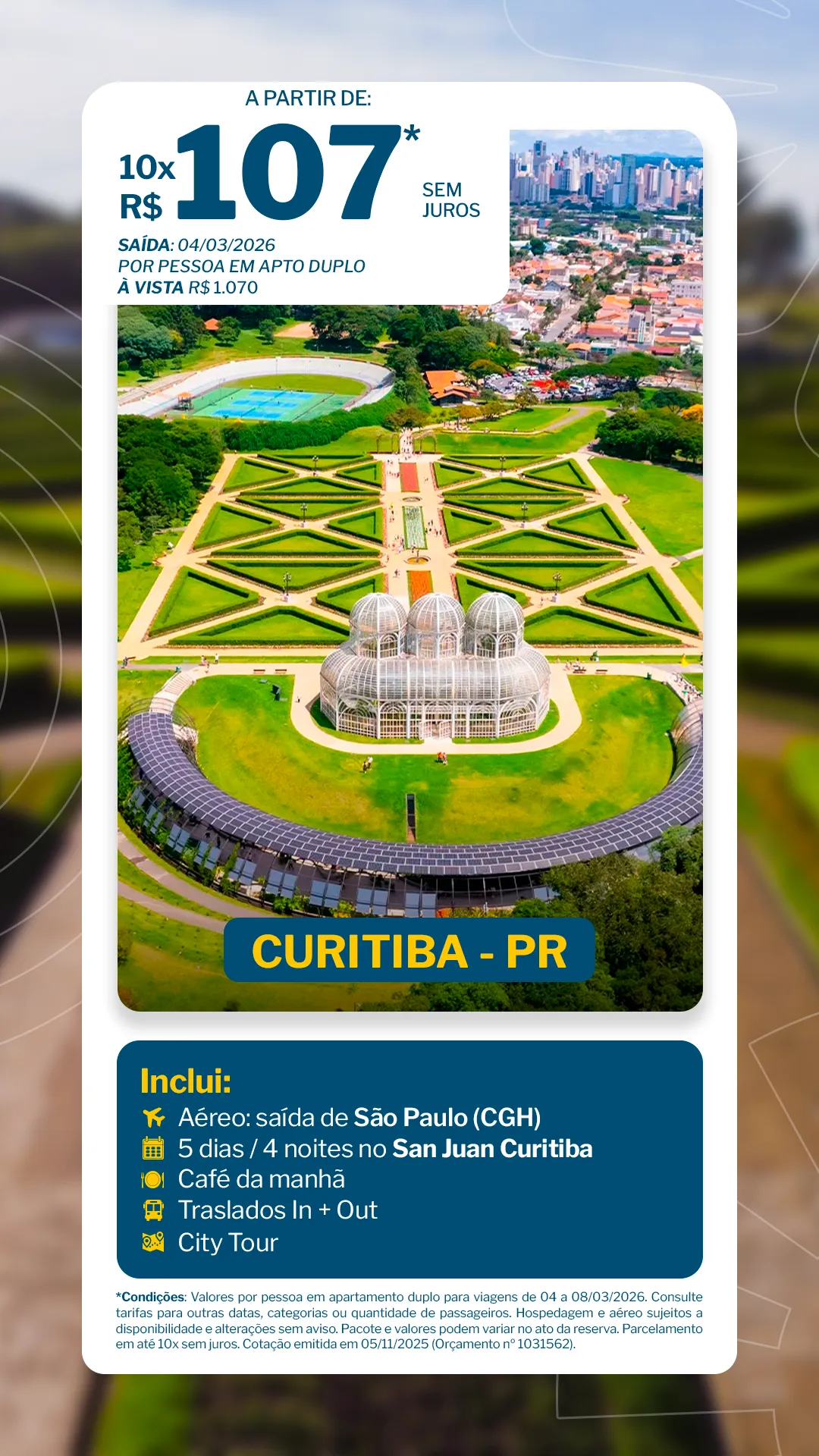 Curitiba - 4 noites - San Juan Curitiba