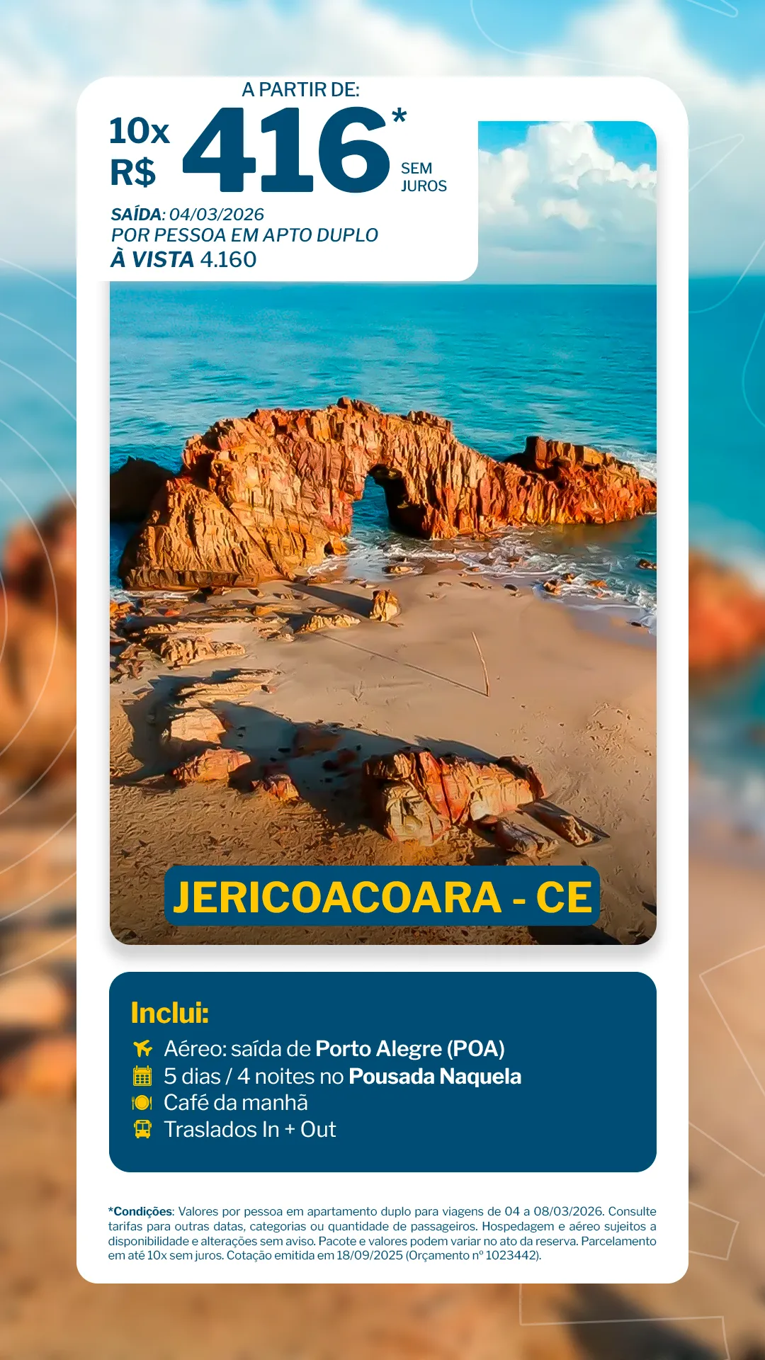 Jericoacoara - 4 noites - Pousada Naquela