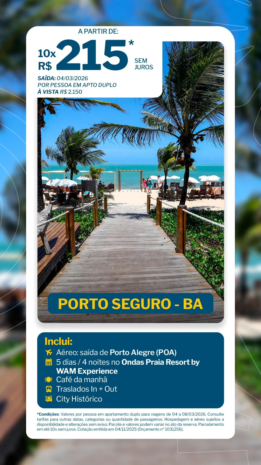 Porto Seguro - 4 noites - Ondas Praia Resort by WAM Experience