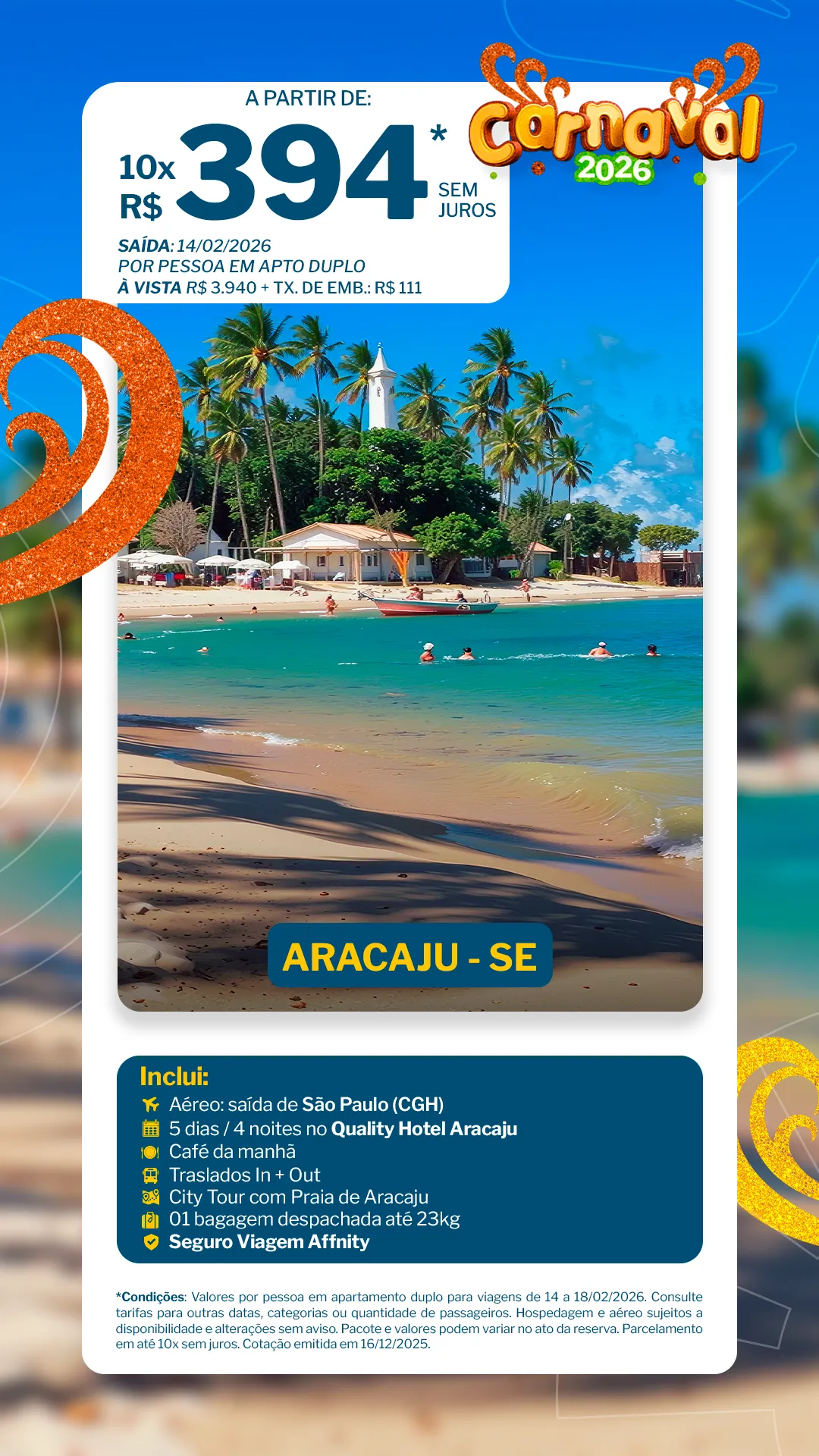 Aracaju - 4 noites - Quality Hotel Aracaju